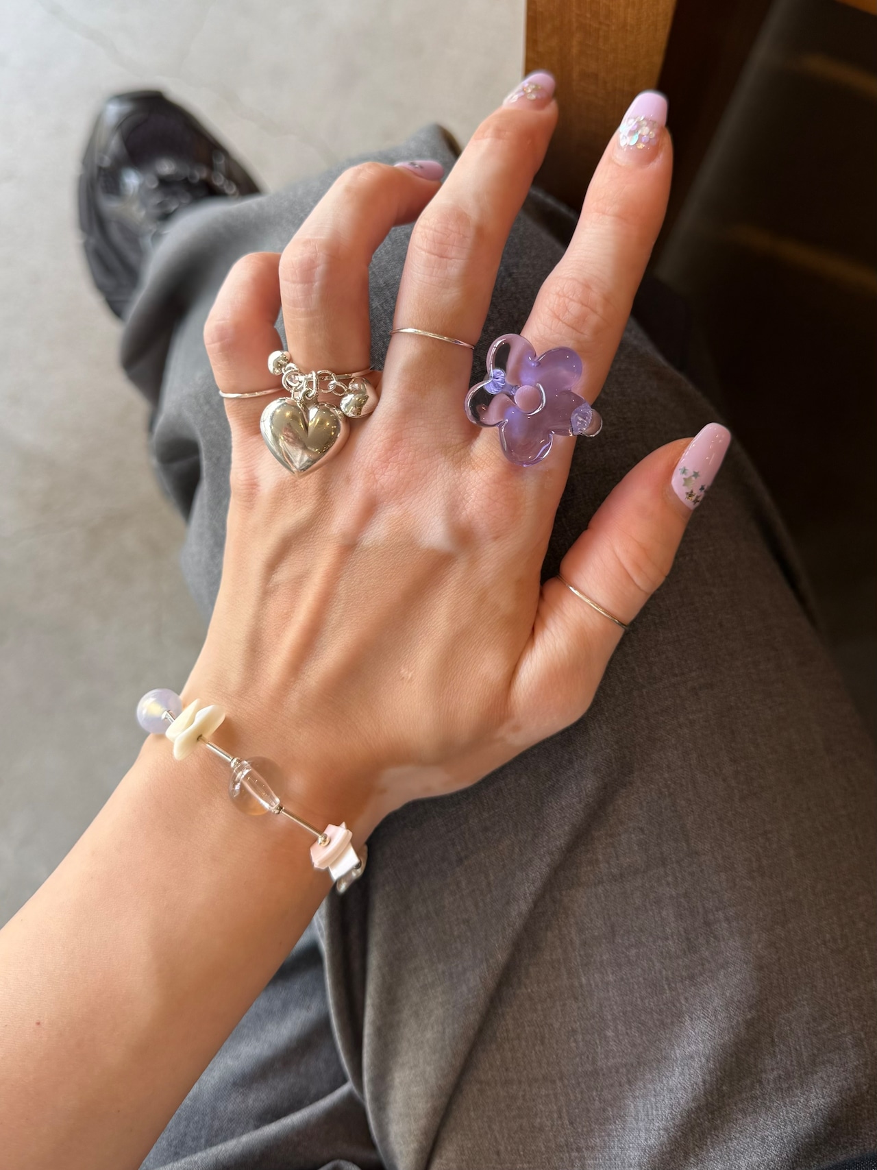 MEEE 925银贝壳珍珠玉髓手链 (ssilver925 stp.bracelet)