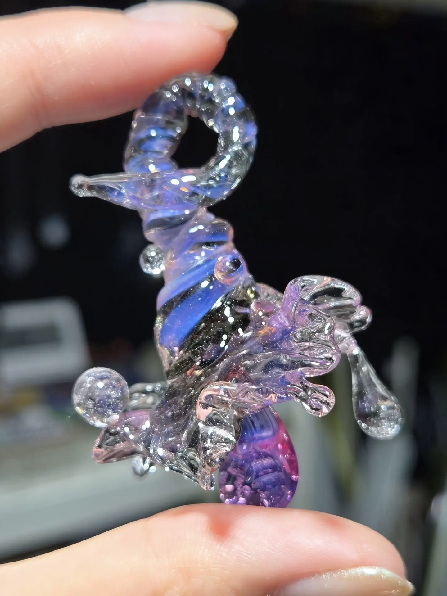 硼硅玻璃粉色蘑菇项链（Borosilicate Glass Pink Mushroom Necklace）