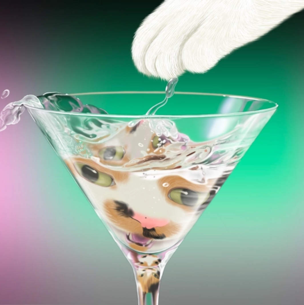 鸡尾酒猫 2  纸本海报（Cocktail Cat 2 ）