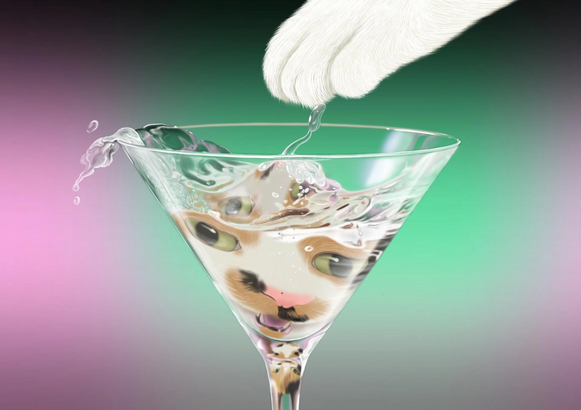 鸡尾酒猫 2  纸本海报（Cocktail Cat 2 ）