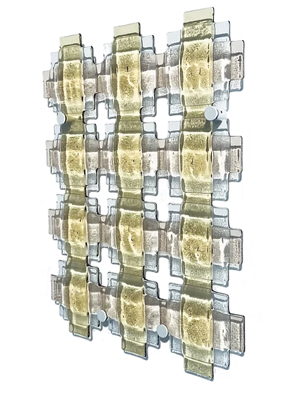 玻璃编织 30×40 - 粉 / 黄 / 透明色（Glass Weave 30x40 - Pink/Yellow/Transparent）