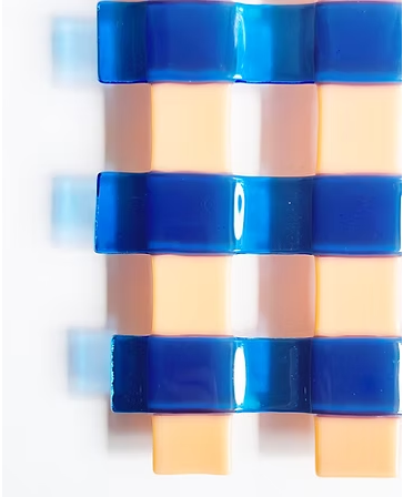 玻璃编织 15×20 - 蓝色 / 桃粉色（Glass weave 15x20 - Blue/Peach）