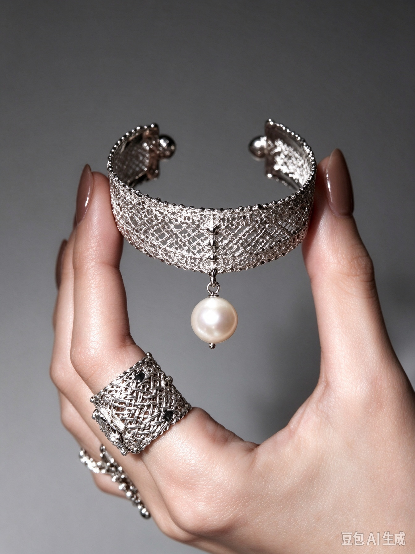 蕾丝珍珠手镯（ Lace Pearl Bangle）